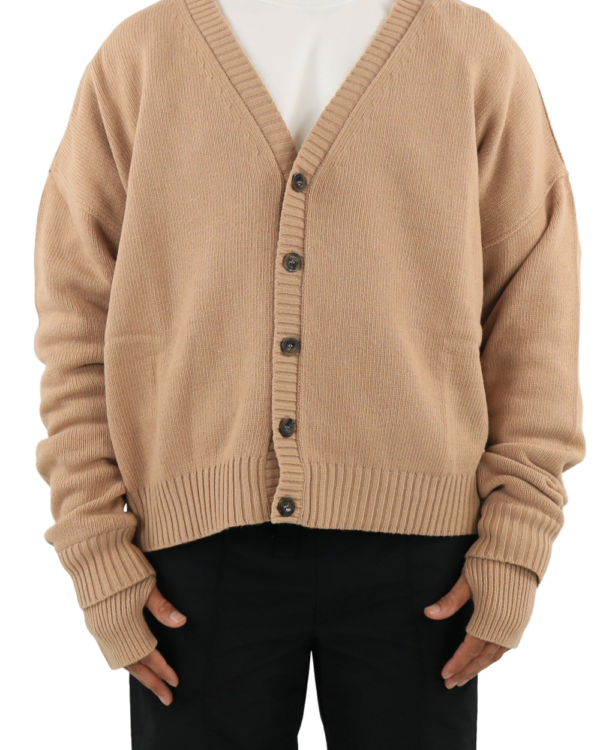 Men’s Oversized Logo Cardigan Natur