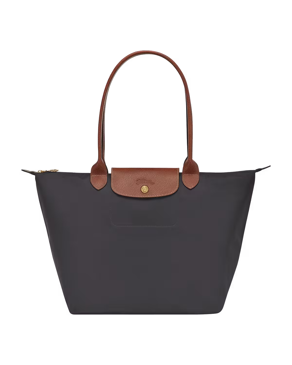 Longchamp Le Pliage Original Large Shoulder Bag Black in Gunmetal
