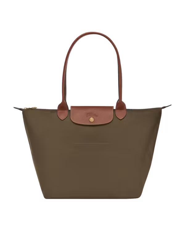 Longchamp Le Pliage Original Large Shoulder Bag Black in Khaki
