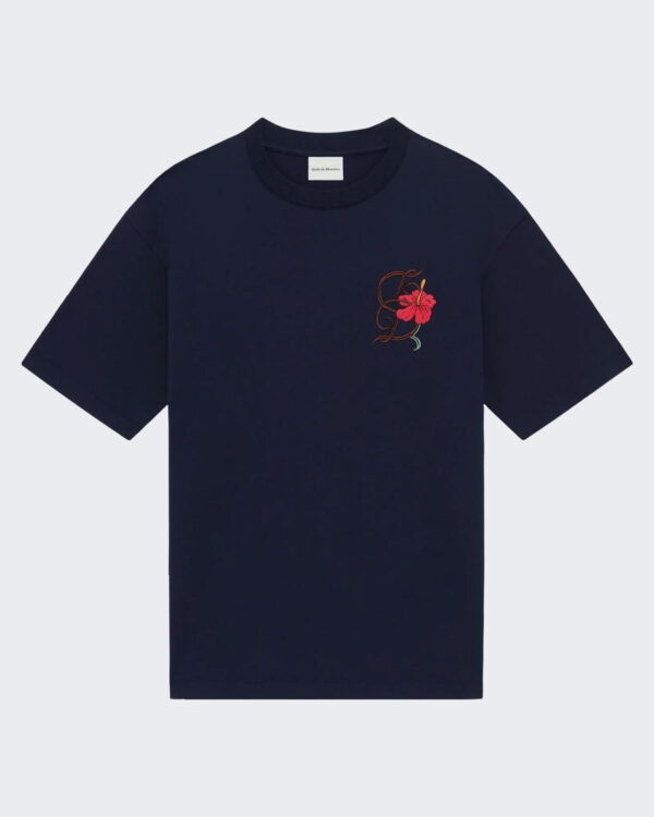 Men’s Hibiscus Brodée T-Shirt Blue