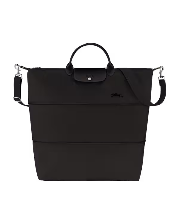 Longchamp Le Pliage Green Travel Bag Expandable Graphite in Black