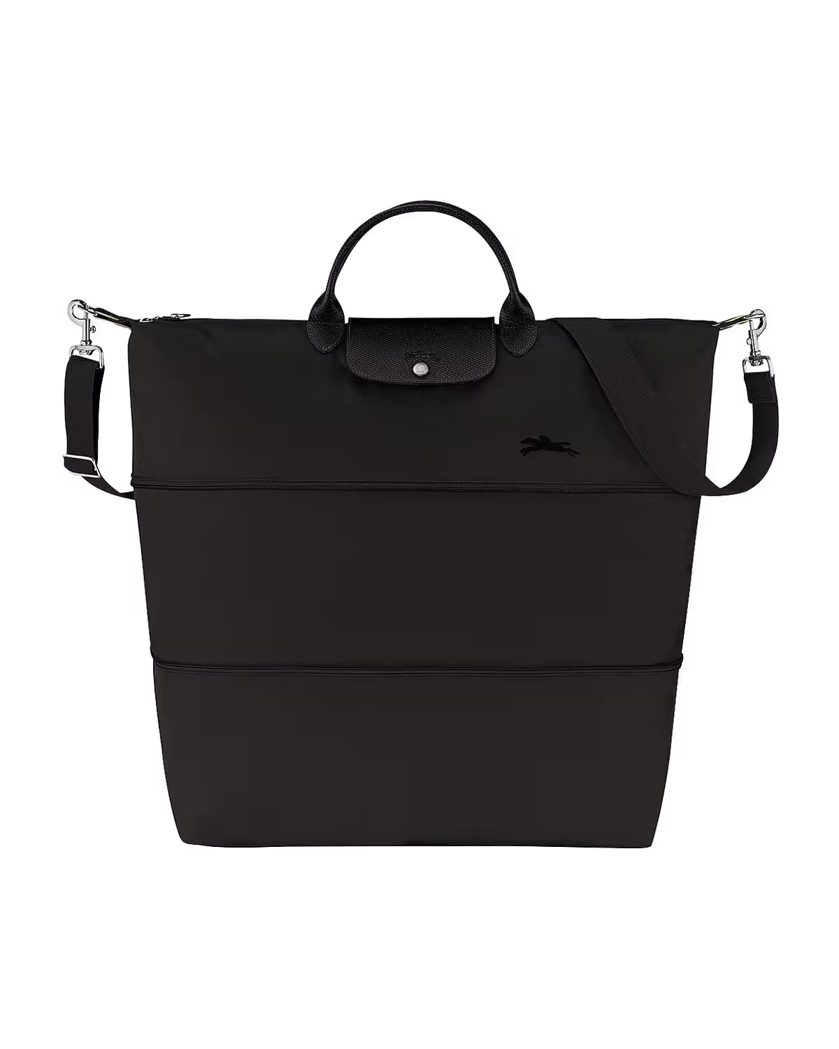 Longchamp Le Pliage Green Travel Bag Expandable Graphite in Black