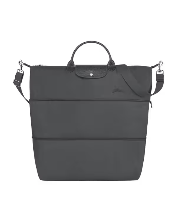Longchamp Le Pliage Green Travel Top Handle Bag Cognac in Graphite