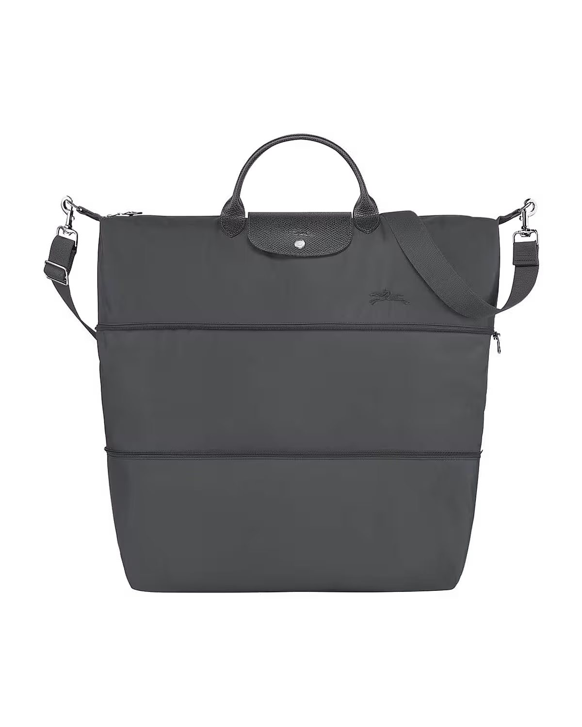 Longchamp Le Pliage Green Travel Top Handle Bag Cognac in Graphite