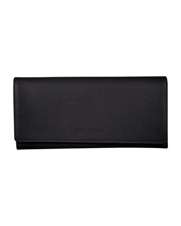 Longchamp Le Foulonné Wallet Black in Black