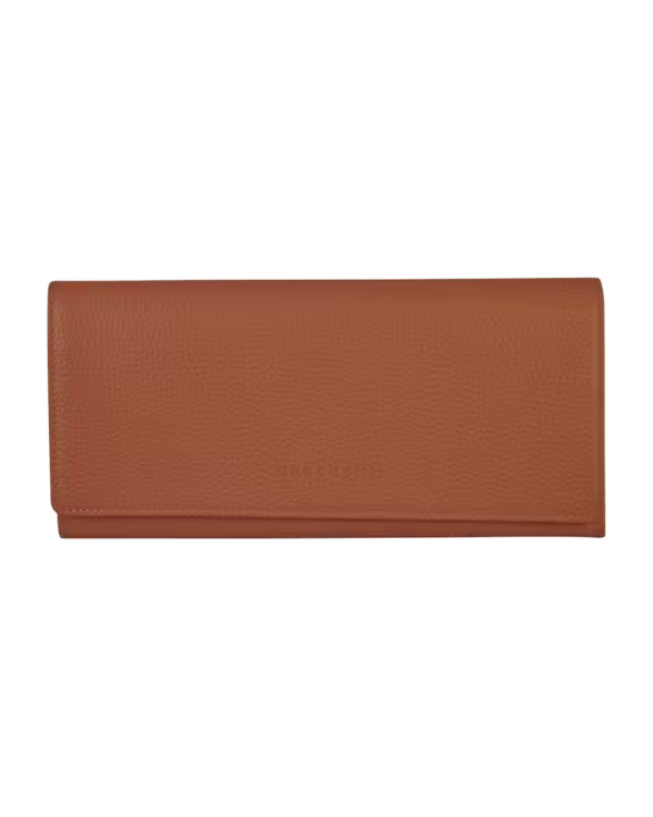 Longchamp Le Foulonné Wallet Black in Caramel