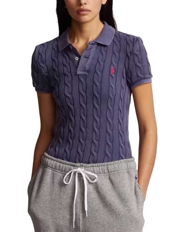 Cable-Knit Polo Shirt