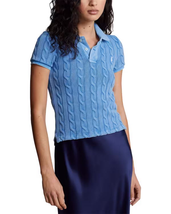 Cable-Knit Polo Shirt
