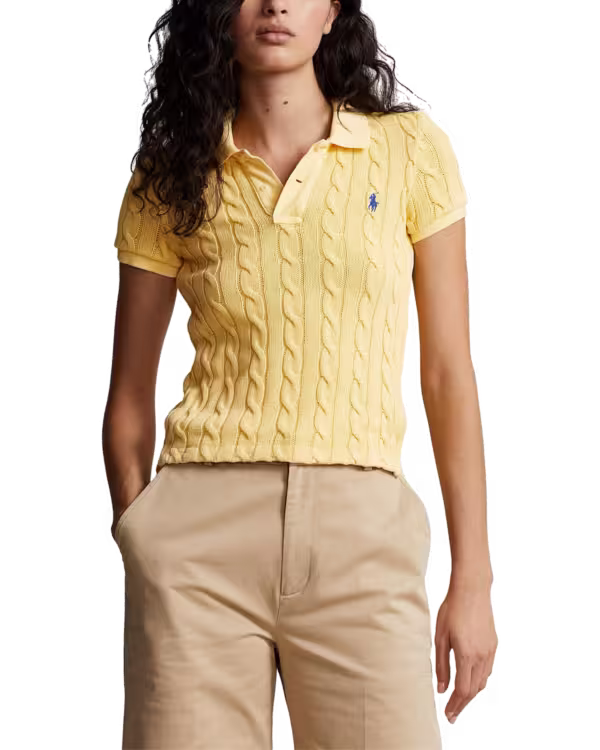 Cable-Knit Polo Shirt