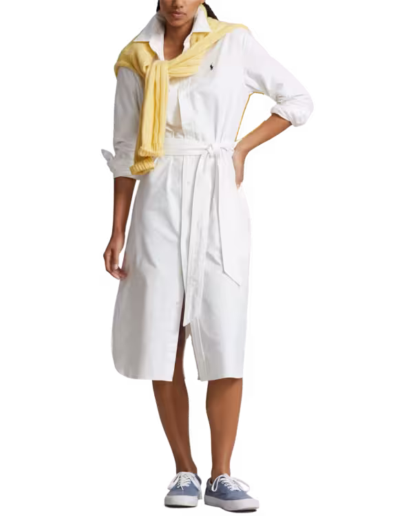 Belted Cotton Oxford Shirtdress