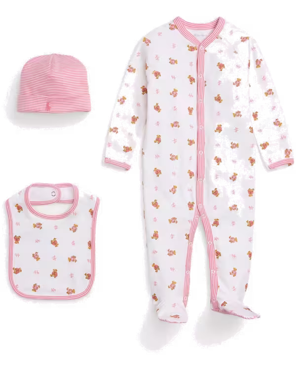 Kids Bear Cotton 3-Piece Gift Set (Nb-9 Months)