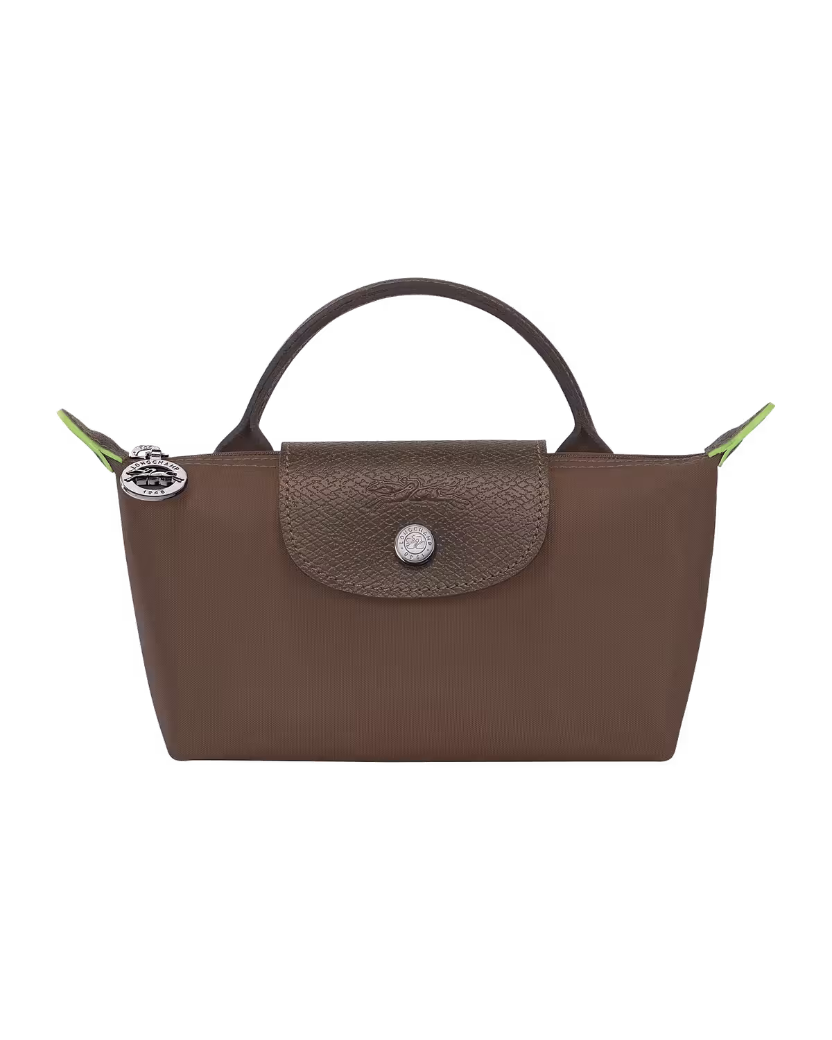 Longchamp Le Pliage Green Pouch with Handle in Terra