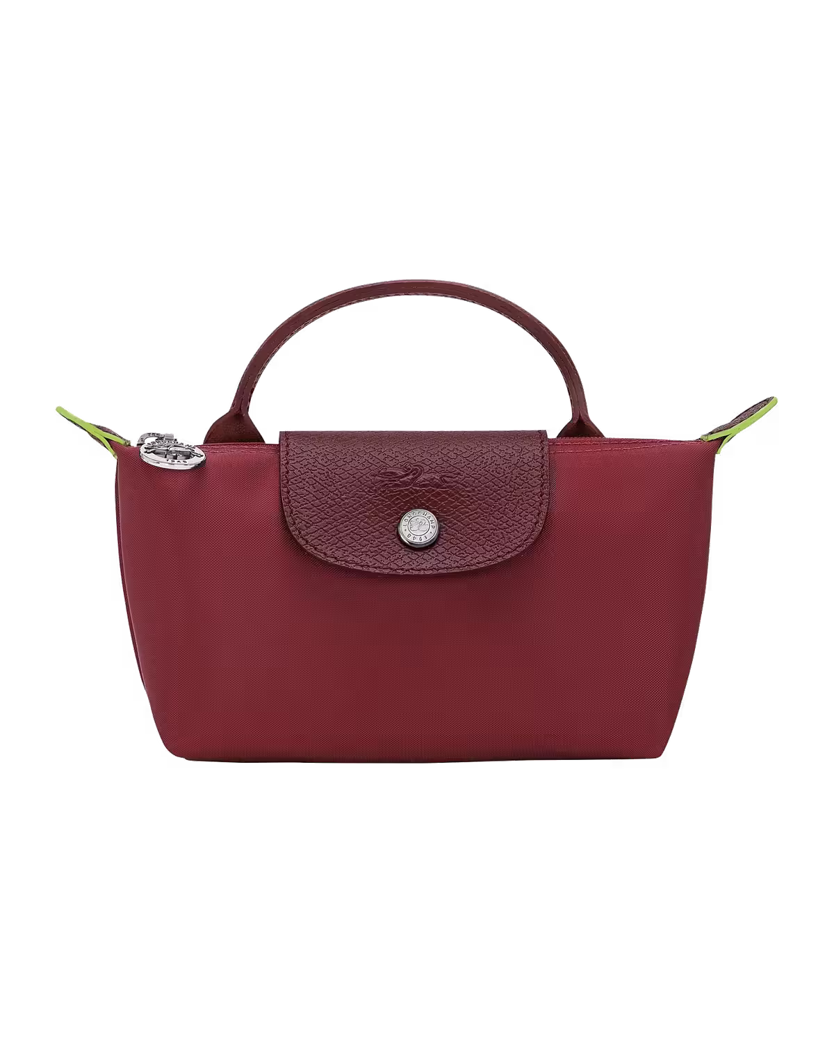 Longchamp Le Pliage Green Pouch in Pomegranate