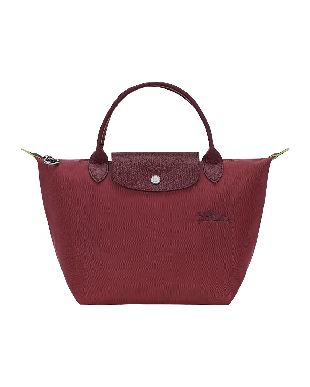 Longchamp Le Pliage Green Top handle bag in Pomegranate