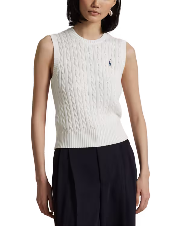 Cable-Knit Cotton Sweater Vest