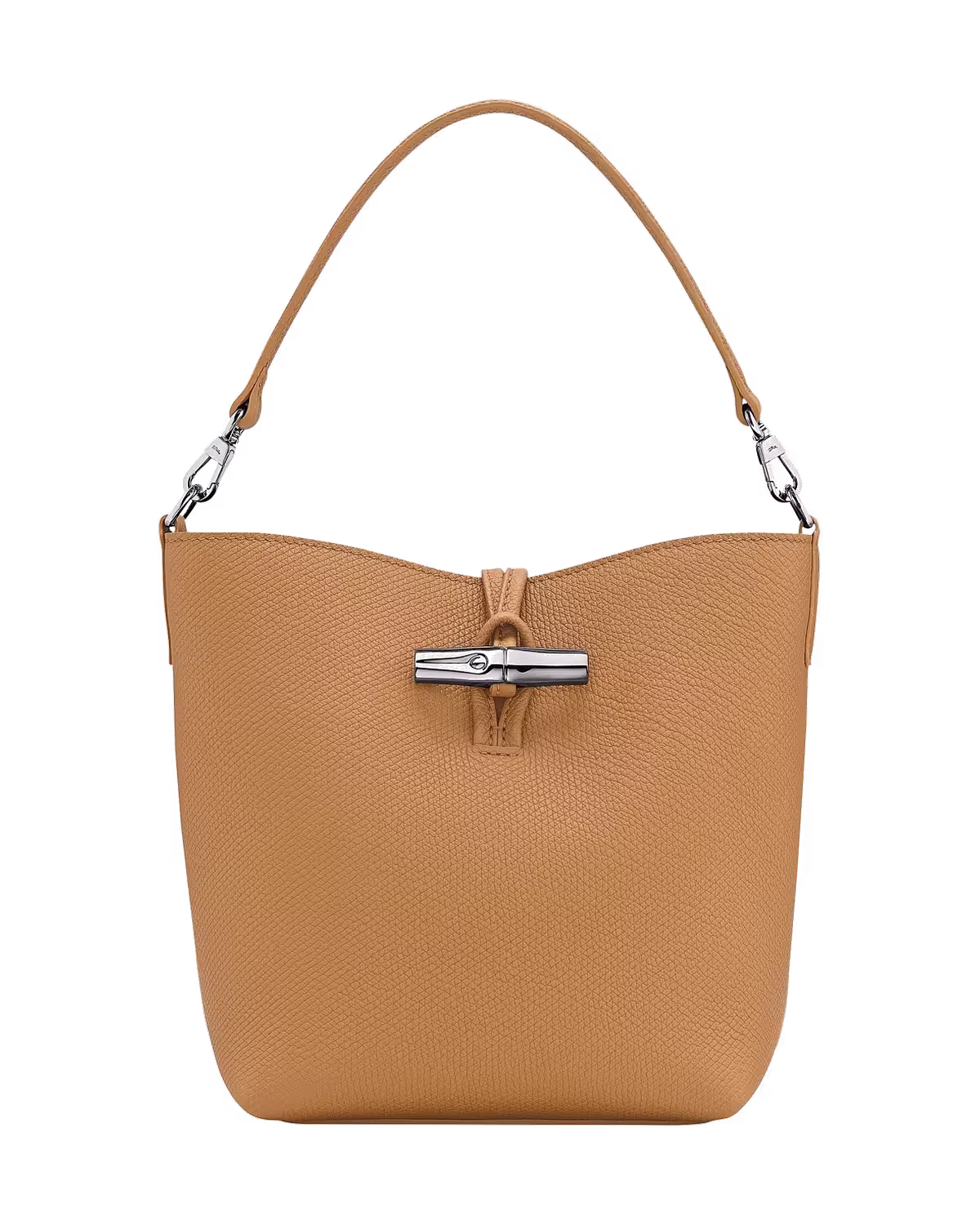 Longchamp Le Roseau Crossbody Bag with Bamboo Clasp in Walnut