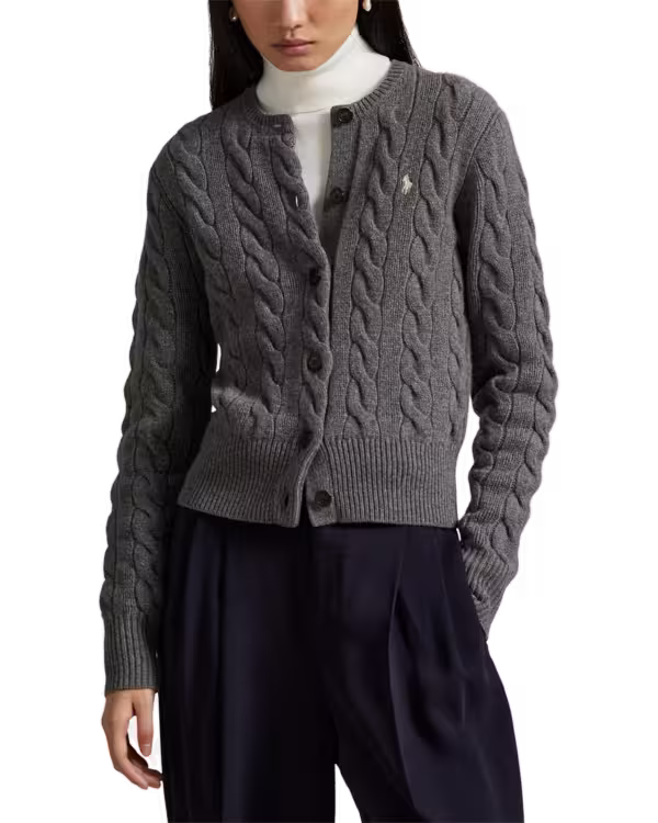 Cable-Knit Wool-Cashmere Cardigan