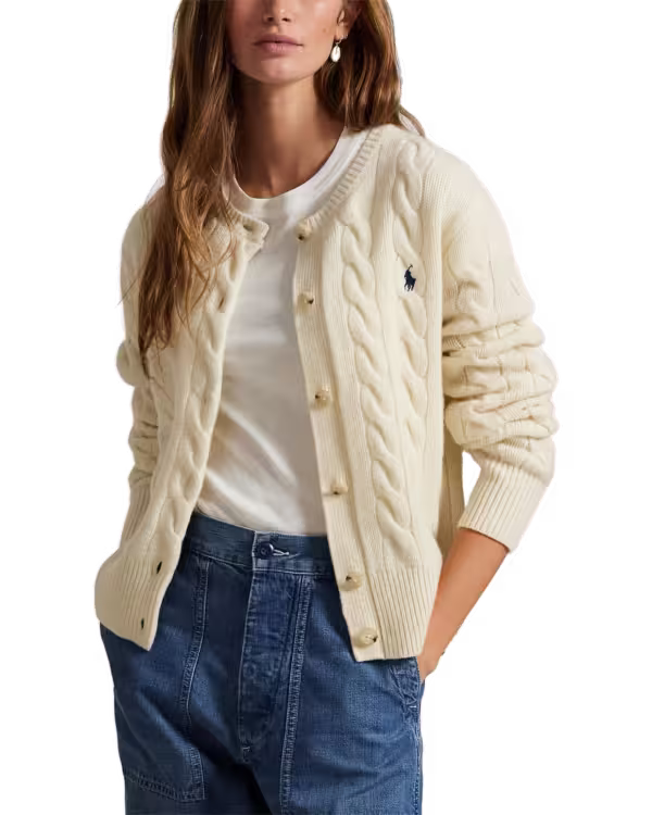 Cable-Knit Wool-Cashmere Cardigan