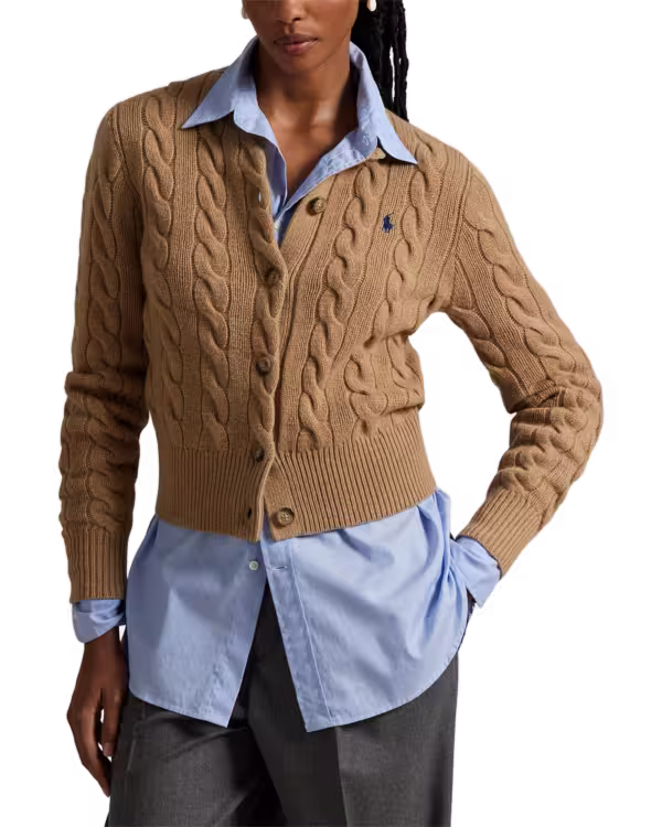 Cable-Knit Wool-Cashmere Cardigan