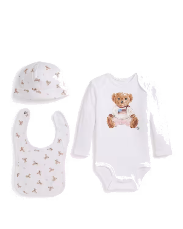 Polo Bear Cotton 3-Piece Gift Set (Nb-9 Months)