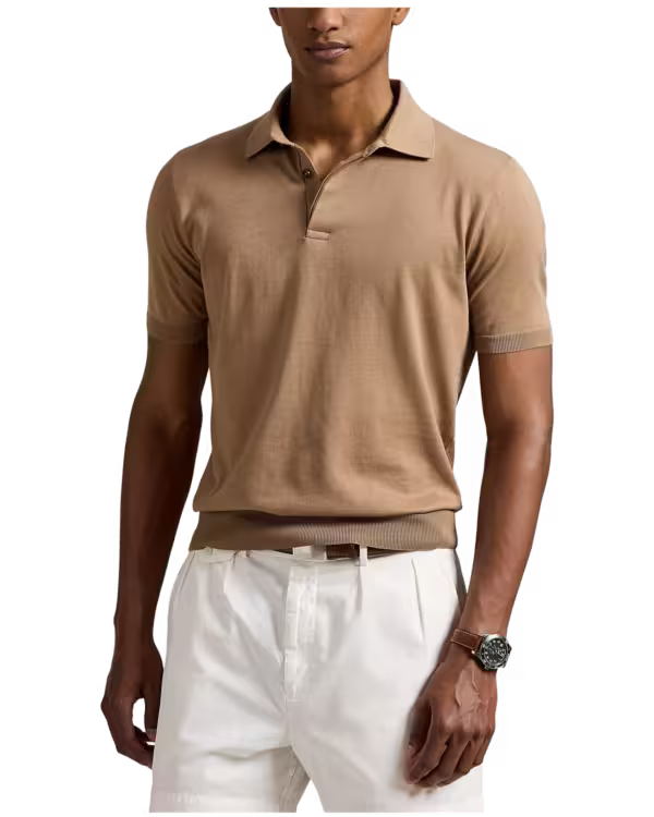 Cotton Polo-Collar Sweater