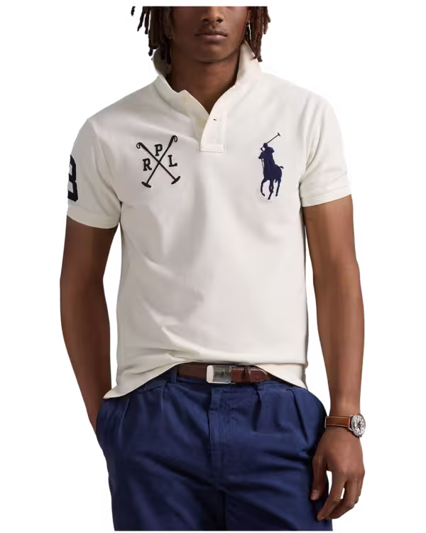 Custom Slim Fit Big Pony Mesh Polo Shirt