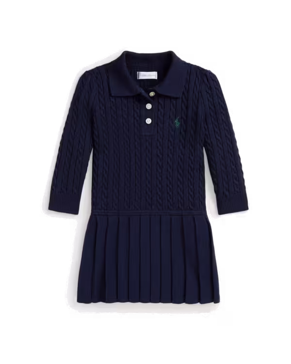 Mini-Cable Polo Sweater Dress (3-24 Months)