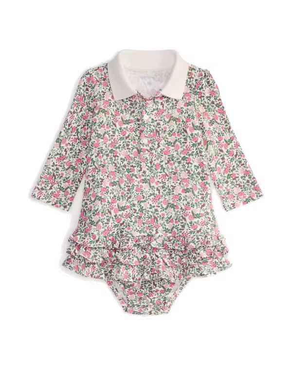 Floral Soft Cotton Polo Dress & Bloomer (3-24 Months)
