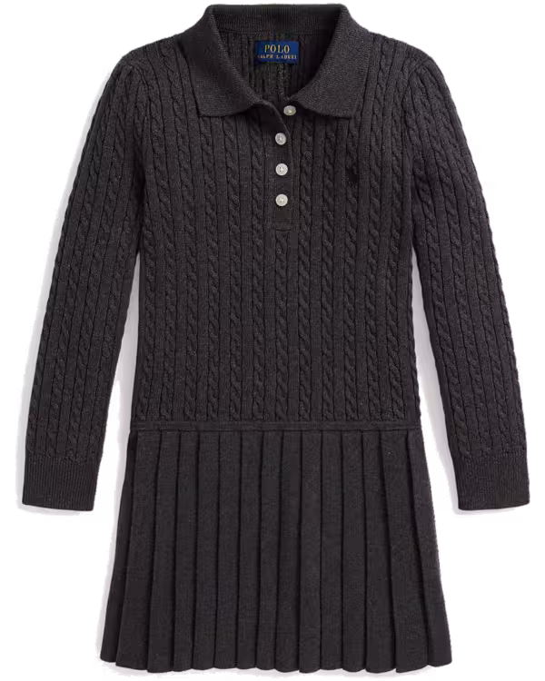 Mini-Cable Polo Sweater Dress (2-7 Years)