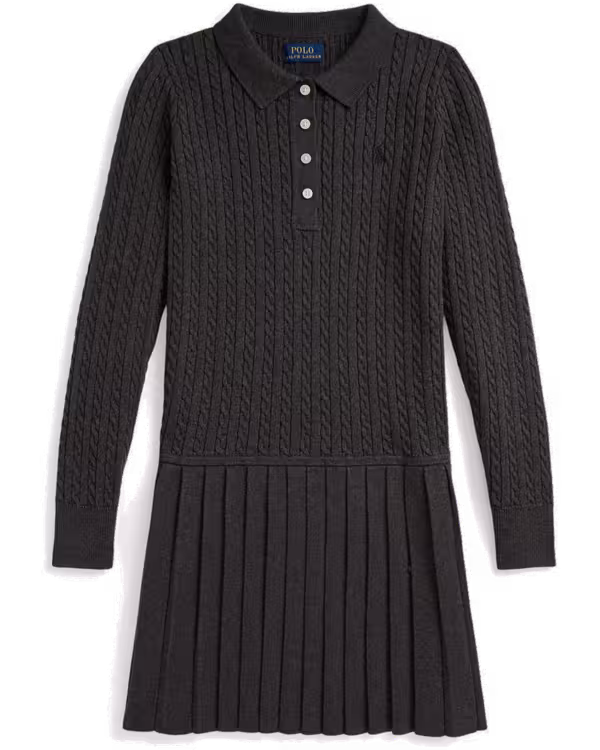 Mini-Cable Polo Sweater Dress (7-16 Years)