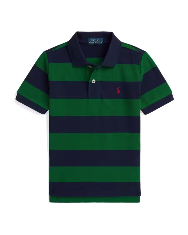 Striped Cotton Mesh Polo Shirt (2-7 Years)