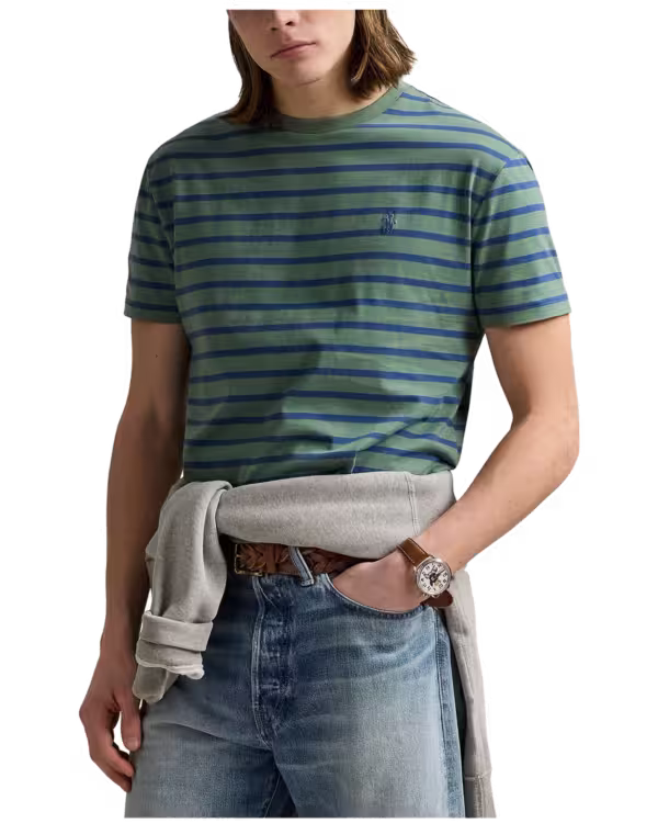 Custom Slim Fit Striped Jersey T-Shirt