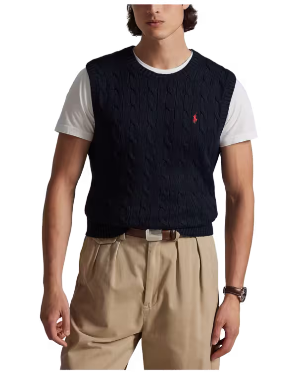 Cable-Knit Cotton Sweater Vest