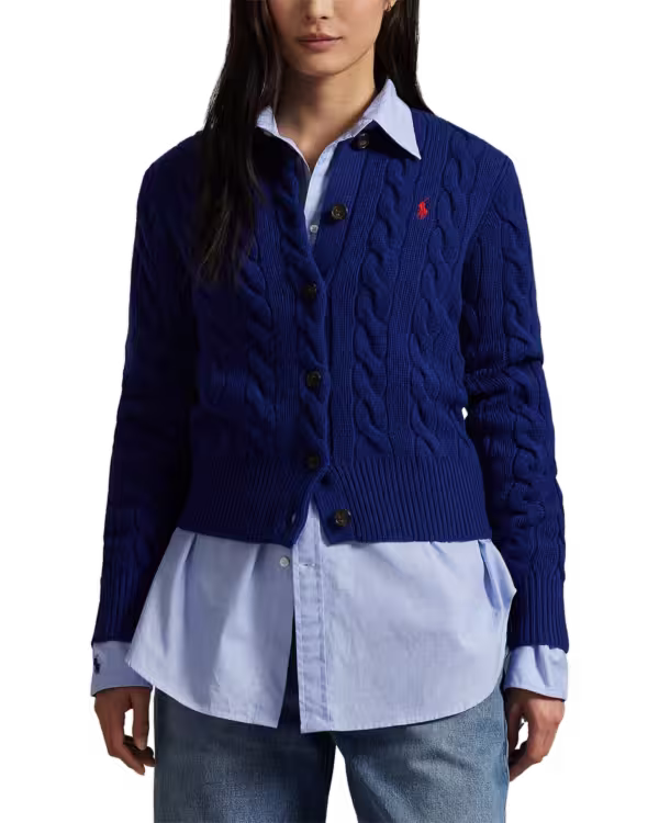 Cable-Knit Wool-Cashmere Cardigan