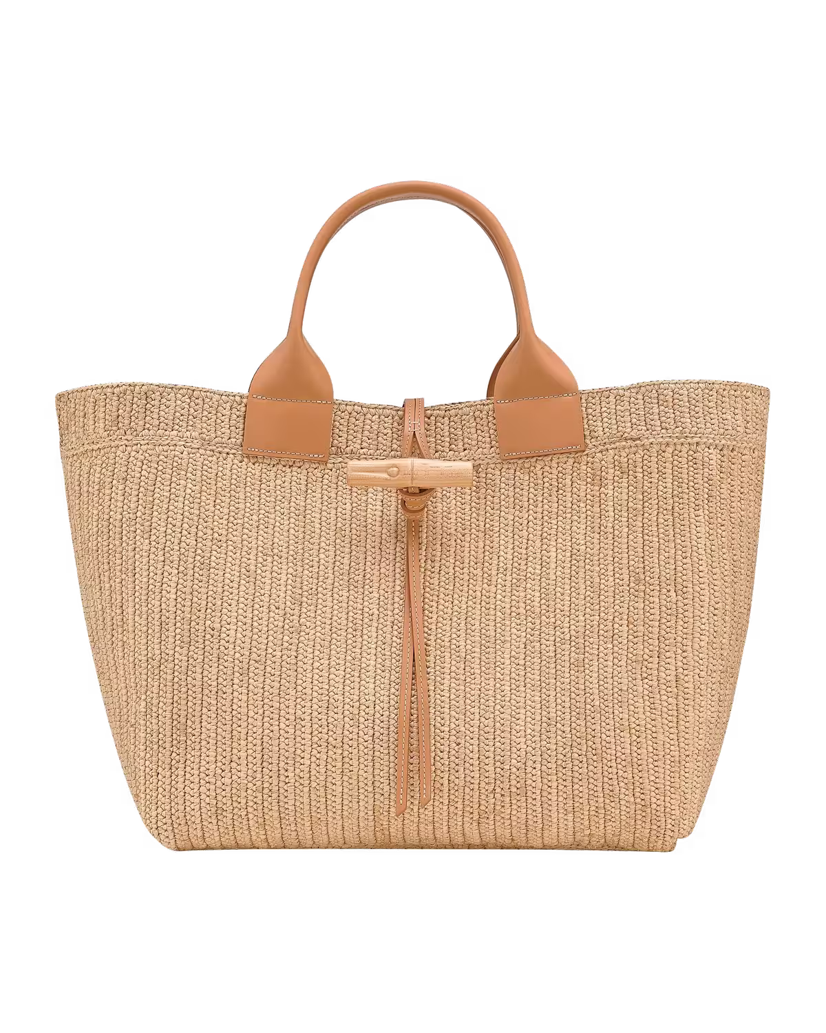 Longchamp Le Roseau Raphia Top Handle Bag in Vegetal