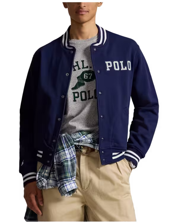 Logo Fleece Baseball Jacket