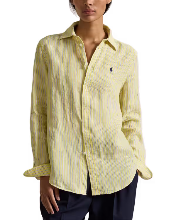 Classic Fit Striped Linen Shirt