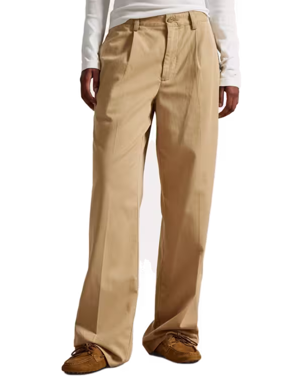 Pleated Cotton-Blend Relaxed Pant