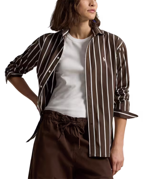 Relaxed Fit Striped Cotton Shirt