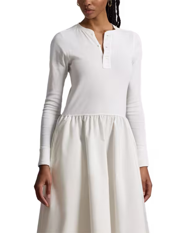 Cotton Henley Dress