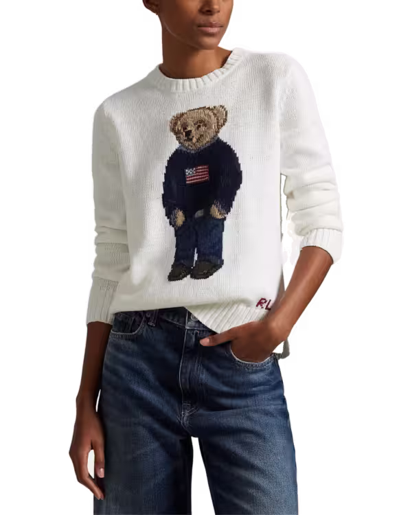 Polo Bear Linen-Cotton Crewneck Sweater