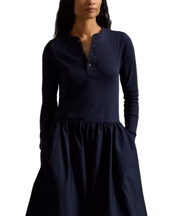 Cotton Henley Dress