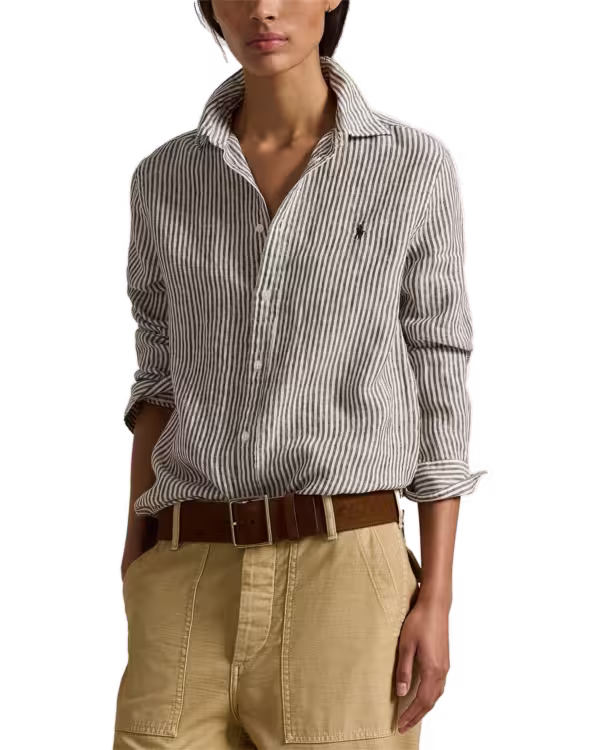 Classic Fit Striped Linen Shirt