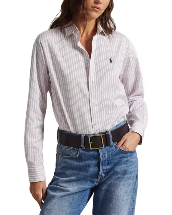 Relaxed Fit Striped Cotton Shirt