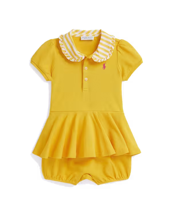 Contrast-Collar Mesh Bubble Shortall (3-24 Months)