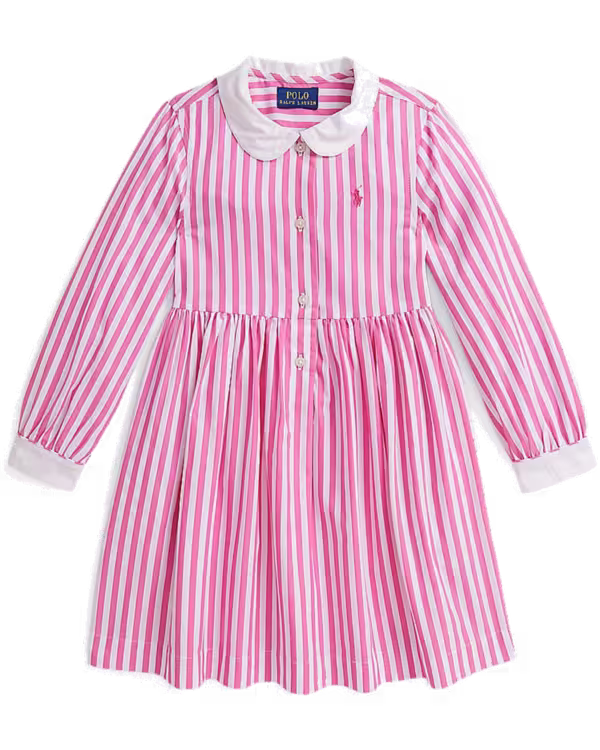 Striped Cotton Poplin Shirtdress (2-6 Years)