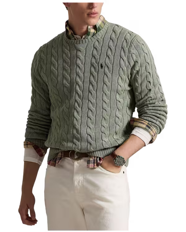 Cable-Knit Cotton Sweater