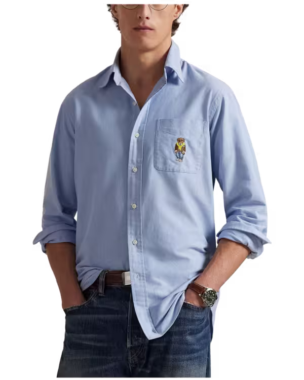 Custom Fit Polo Bear Oxford Shirt