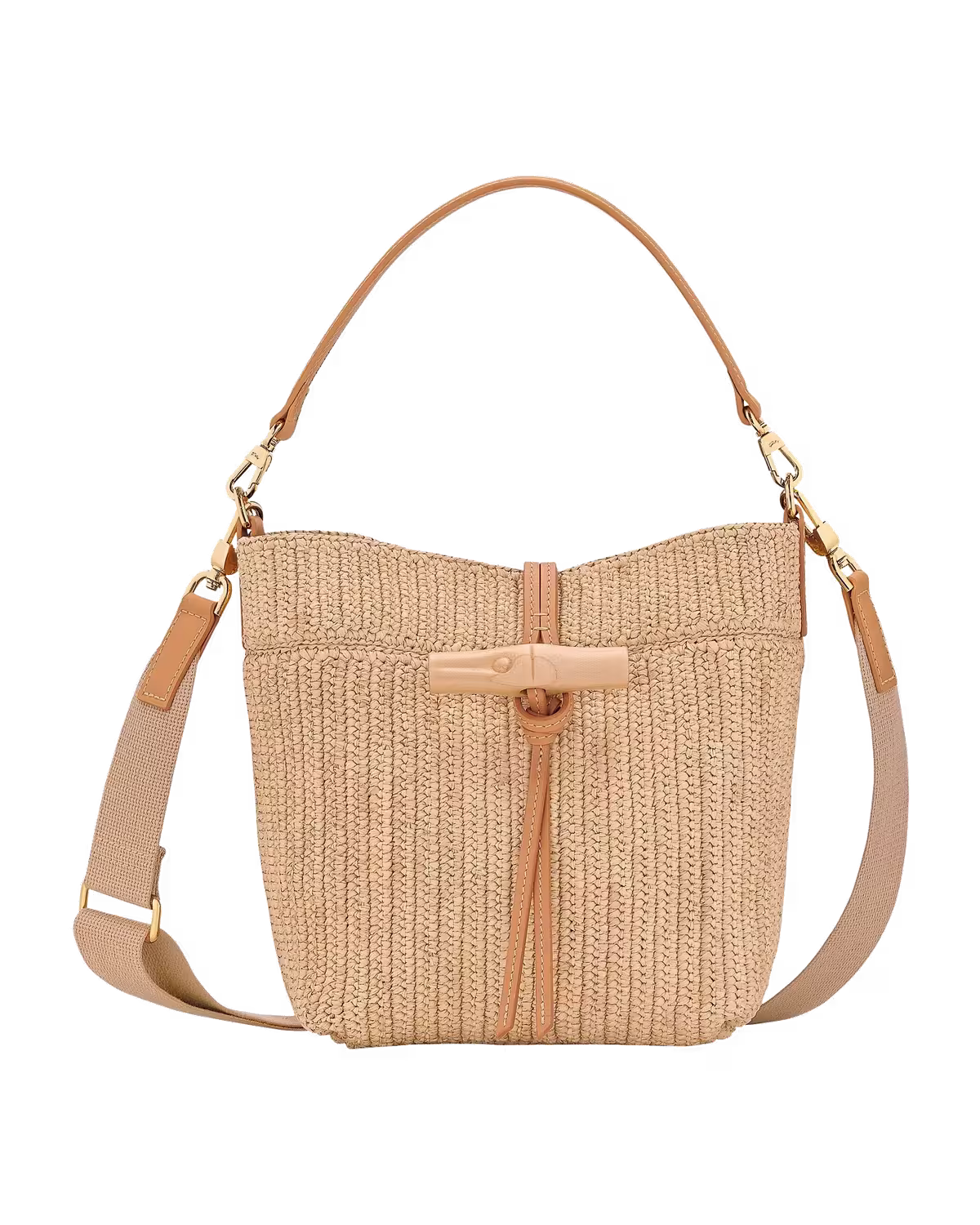 Longchamp Le Roseau Raphia Bucket in Vegetal