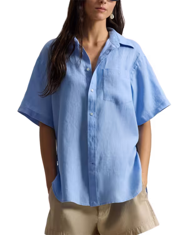 Aboutsize Fit Linen Short-Sleeve Shirt
